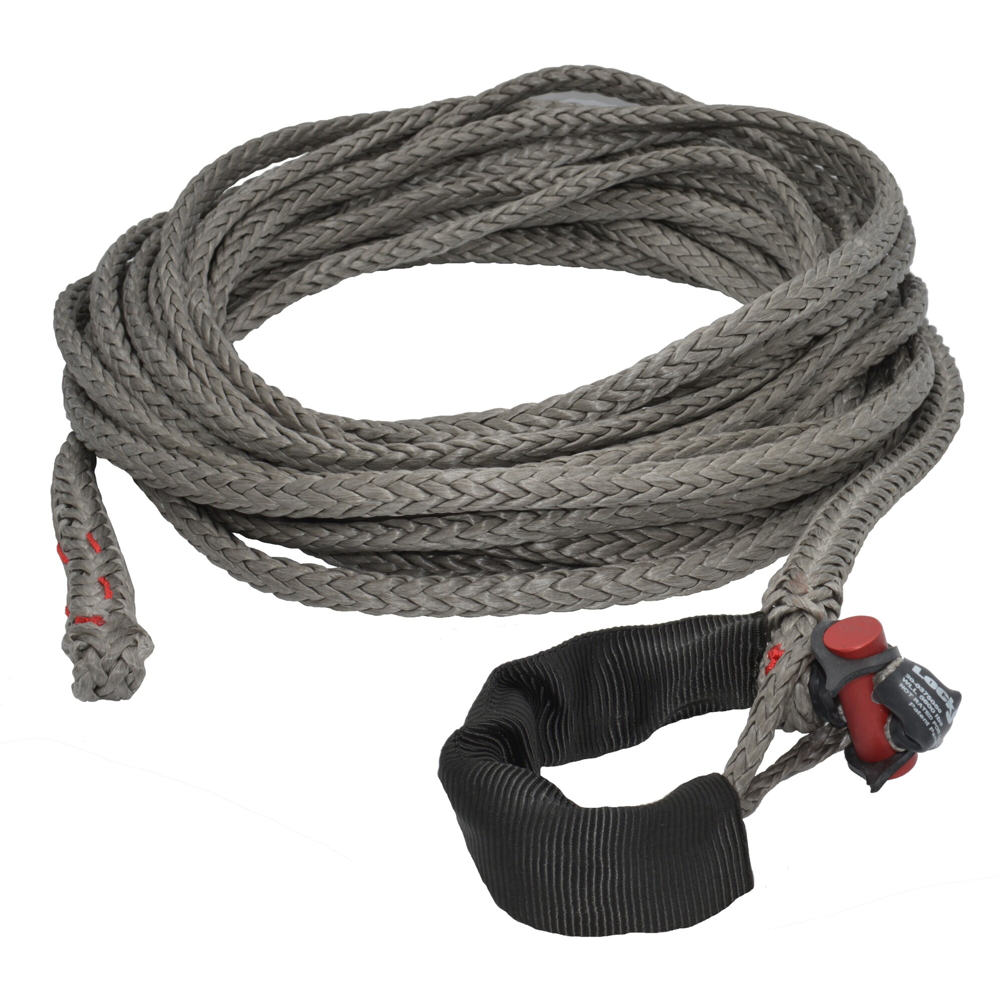 LockJaw, Synthetic Winch Rope Line w/Shackle, Max. Capacity 19800 lb, Length 50 ft, Diameter 3/8 in, Model# 20-0375050